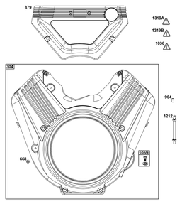 Blower Housing Group Diagram and Parts List for 61G477-0008-J1  Briggs and Stratton Engine